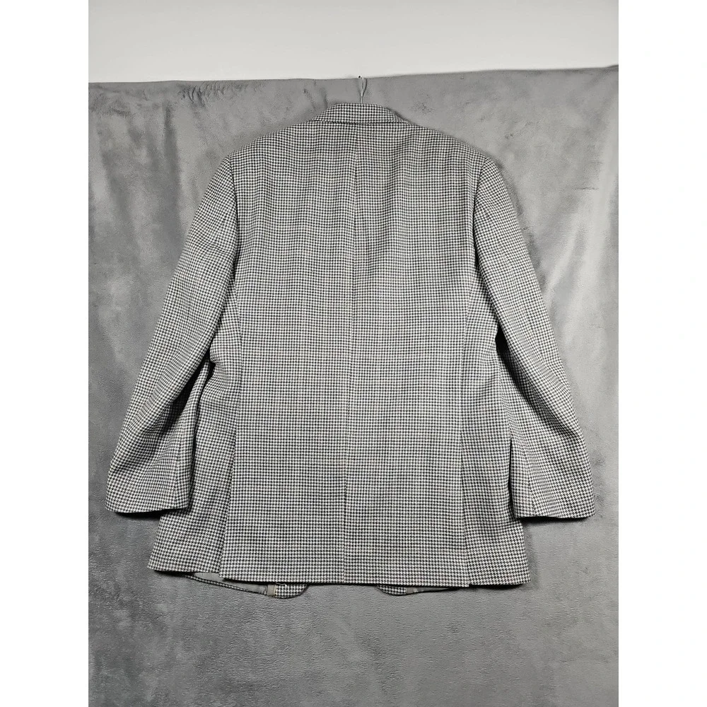 Michael Kors Blazer Mens 42L Classic-Fit 100% Wool Sport Coat‎ Grey Houndstooth